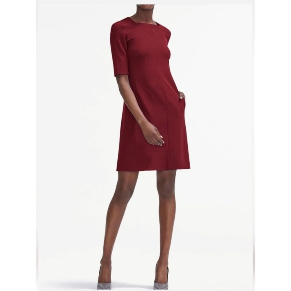 MM Lafleur Emily Dark Red Shift Dress Sz 2